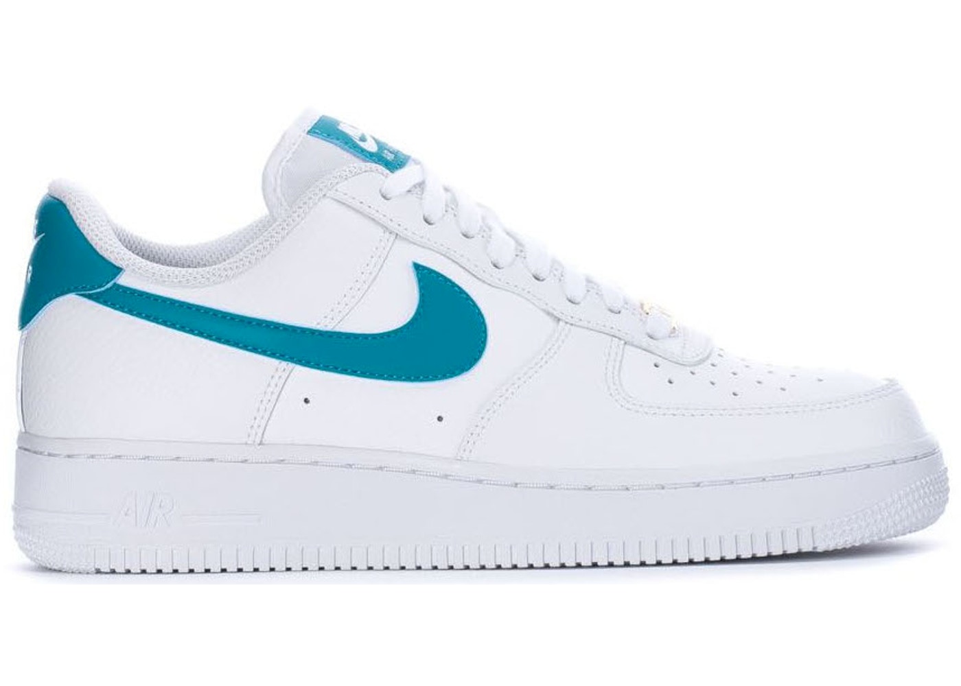 turquoise and white air force ones
