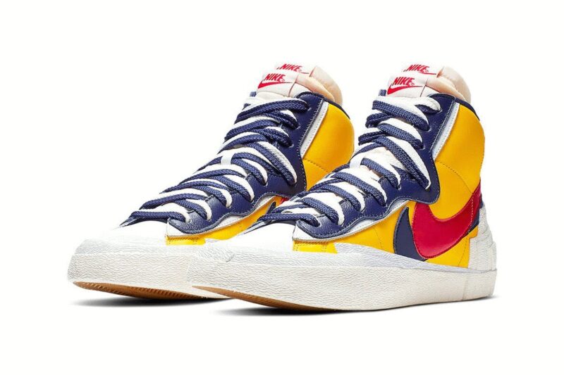 Nike Sacai Blazer Mid желтые белые синие красные (40-44)