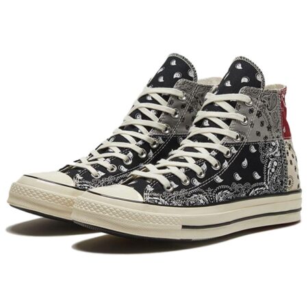 Converse All Star Chuck Taylor X Offspring Paisley чёрно-белые с красным женские (35-40)